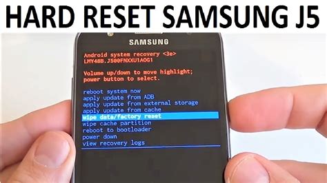 hard reset on samsung